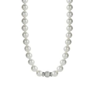 NWT TI SENTO MILANO White Pearl Necklace and Bracelet Set, Silver & Zircon Beads